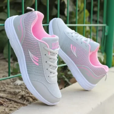 Ladies Daily Women's Shoes Casual Sports Korean Fashion Breathable Flat Bottom Running Light Travel Sneakers 3