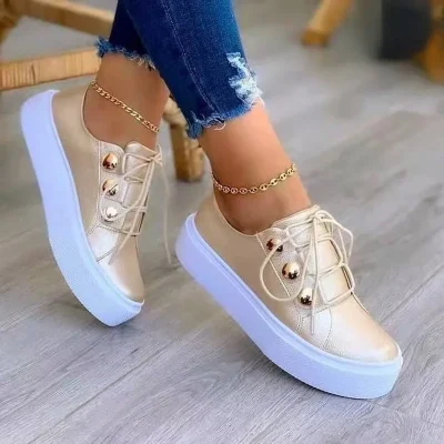 Women Flat New Fashion High Quality Casual Shoes Comfortable Outdoor Sports Platform Plus Size Round Head Shoes 5