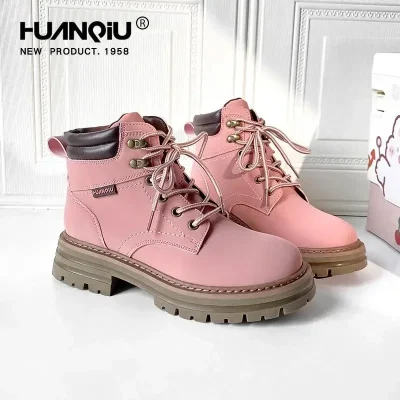 New Women's Pink Doc Martens High Street Trend Designer Ankle Boots Fall Top Women's Shoes Platform Boots 2