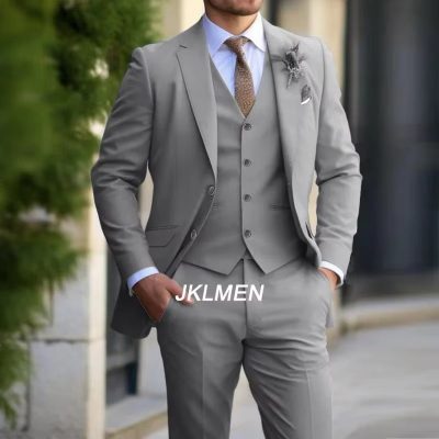 3 Pieces Classic Men Suit Fashion Slim Fit Blazer Vest Pants Set Formal Business Wedding Tuxedos for Men Casual Clothing