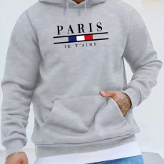 Fashionable Men's Hoodie with Street Casual Sports Style Long Sleeve and Kangaroo Pocket Fleece Sweatshirt for Autumn and Winter