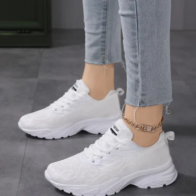 Spring Autumn Mesh Casual Shoes for women Breathable full White sneakers Woman soft soled running shoes Leisure Sports Footwear 2