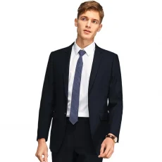 Mens Suits (Blazer+ Pants) Fashion Business Casual Slim-fit Formal Dress Banquet Work English Style Evening Dress Solid Color 3