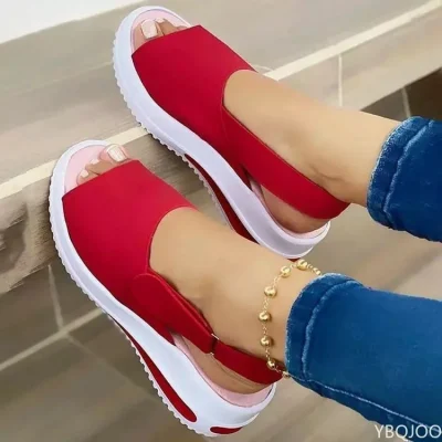 Women Shoes Summer Breathable Wedges Sneakers Shoes Women Plus Size Shoes Women Trainers Flat Vulcanize Shoes Sport Sandals 1