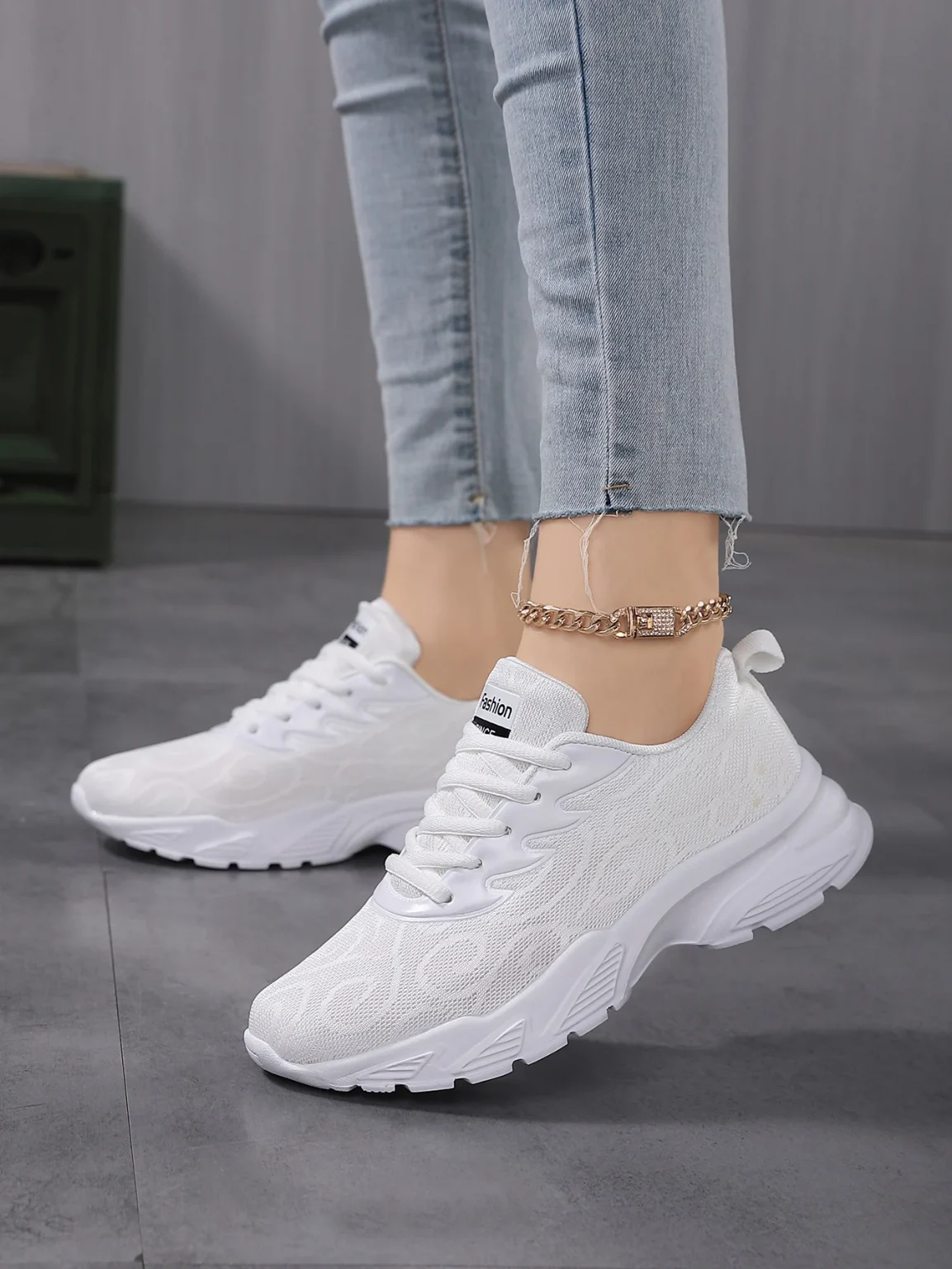Spring Autumn Mesh Casual Shoes for women Breathable full White sneakers Woman soft soled running shoes Leisure Sports Footwear 3
