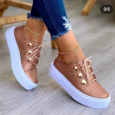 Women Flat New Fashion High Quality Casual Shoes Comfortable Outdoor Sports Platform Plus Size Round Head Shoes 6