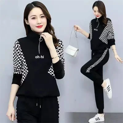 Women Cloting Sets Sweatshirt+Pants 2Pcs Sports Suit Fashion Streetwear Zipper Outfit Female Casual Tracksuit 4