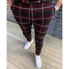 Checkered Color Series Fashionable And Elegant Suit Pants Straight Leg Pants Office Quick Drying Casual Men's Pants MA2