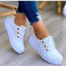 Women Flat New Fashion High Quality Casual Shoes Comfortable Outdoor Sports Platform Plus Size Round Head Shoes 4