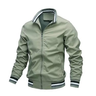 Men's Stand Collar Casual Zipper Jacket Outdoor Sports Coat Windbreaker Jacket for Men Waterproof Bomber 2