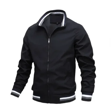 Men's Stand Collar Casual Zipper Jacket Outdoor Sports Coat Windbreaker Jacket for Men Waterproof Bomber 3