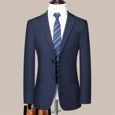 Two-button Suit for Men (suit + Trousers) Handsome Slim-fit Business Professional Work Formal Two-piece Set S-6XL 4