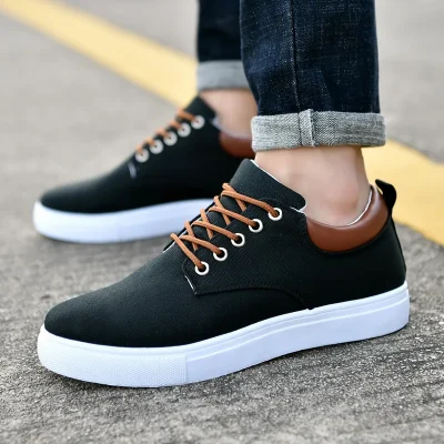 Men Shoes Canvas Sneakers Flats Lace up Leisure Loafers Fashion Comfort Rubber Sole Non Slip Sneakers 45 45 47 48 Large Size 4