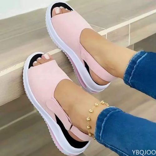 Women Shoes Summer Breathable Wedges Sneakers Shoes Women Plus Size Shoes Women Trainers Flat Vulcanize Shoes Sport Sandals