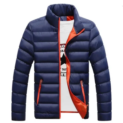 New Winter jacket Long sleeve cotton-padded zipper men's stand-up collar plus size cotton 5