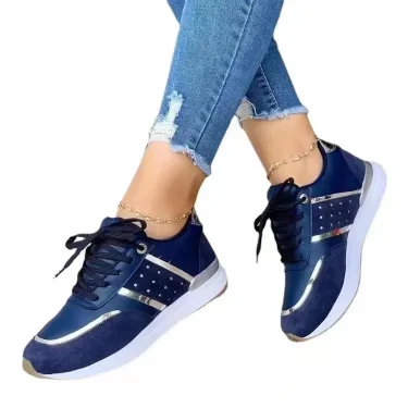 Women Wedges Sneakers Lace Up Breathable Sports Shoes Casual Platform Shoes Female Footwear Ladies Designer Shoes Zapatos Mujer 5
