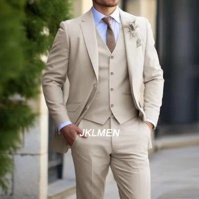 3 Pieces Classic Men Suit Fashion Slim Fit Blazer Vest Pants Set Formal Business Wedding Tuxedos for Men Casual Clothing