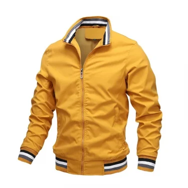 Men's Stand Collar Casual Zipper Jacket Outdoor Sports Coat Windbreaker Jacket for Men Waterproof Bomber 5