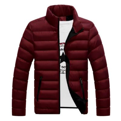 New Winter jacket Long sleeve cotton-padded zipper men's stand-up collar plus size cotton