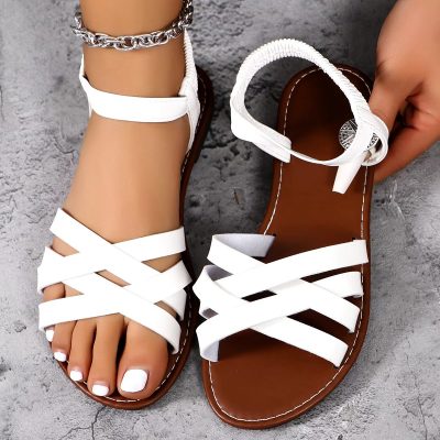 Shoes for Women Slippers Women Flat Bottom Roman Strap Sandals Non Slip Rubber Soles Fashion Ladies Daily Sandalias