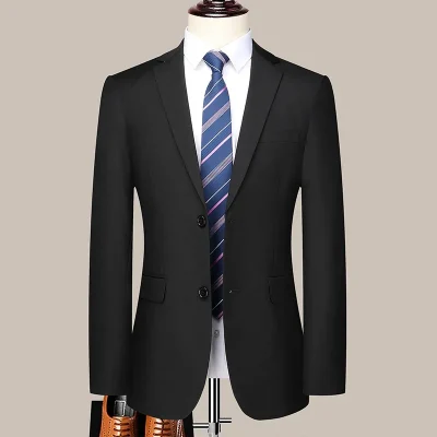 Two-button Suit for Men (suit + Trousers) Handsome Slim-fit Business Professional Work Formal Two-piece Set S-6XL 5