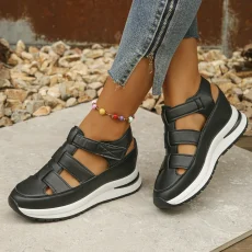 Fashion Baotou Hollow Wedge Platform Women's Shoes Summer Casual Height Increasing Sandals Roman Shoes Sandalias De Mujer 3