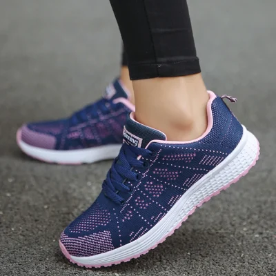 Women's Sneakers 2023 Breathable Trainers Comfortable Sneakers Women Mesh Fabric Lace Up Female Footwear Women Shoes Zapatillas 6