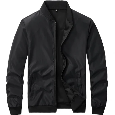 Baseball Collar Short Loose Solid Color Jacket Men's Business Casual Thin Coat Trend 3
