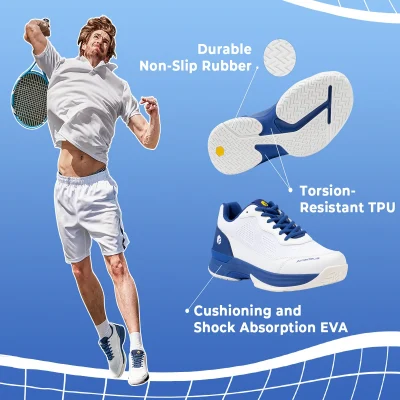 FitVille Wide Width Men's Tennis Shoes Professional Training Sneakers Breathable Non-Slip For Racquet Sport Arch Support 4