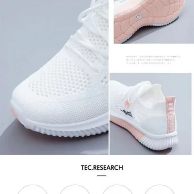 Women Casual Shoes Fashion Breathable Walking Mesh Flat Shoes Sneakers Women Gym Vulcanized Shoes White Female Footwear 4