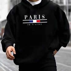 Fashionable Men's Hoodie with Street Casual Sports Style Long Sleeve and Kangaroo Pocket Fleece Sweatshirt for Autumn and Winter