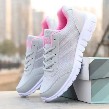 Ladies Daily Women's Shoes Casual Sports Korean Fashion Breathable Flat Bottom Running Light Travel Sneakers 4