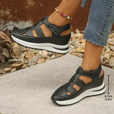 Fashion Baotou Hollow Wedge Platform Women's Shoes Summer Casual Height Increasing Sandals Roman Shoes Sandalias De Mujer 5