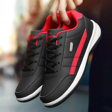Leather Men Shoes Sneakers Trend Casual Shoes Breathable Leisure Male Sneakers Men Non-slip Footwear Men Skateboarding Shoes 5