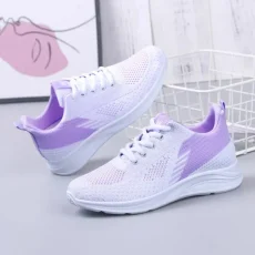 Women's Walking Shoes Lightweight Breathable Flying Woven Mesh Upper Ladies Tennis Shoes Workout Footwear Non-Slip Sneakers 1