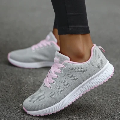 Women's Sneakers 2023 Breathable Trainers Comfortable Sneakers Women Mesh Fabric Lace Up Female Footwear Women Shoes Zapatillas 5