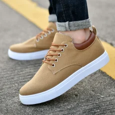 Men Shoes Canvas Sneakers Flats Lace up Leisure Loafers Fashion Comfort Rubber Sole Non Slip Sneakers 45 45 47 48 Large Size 6