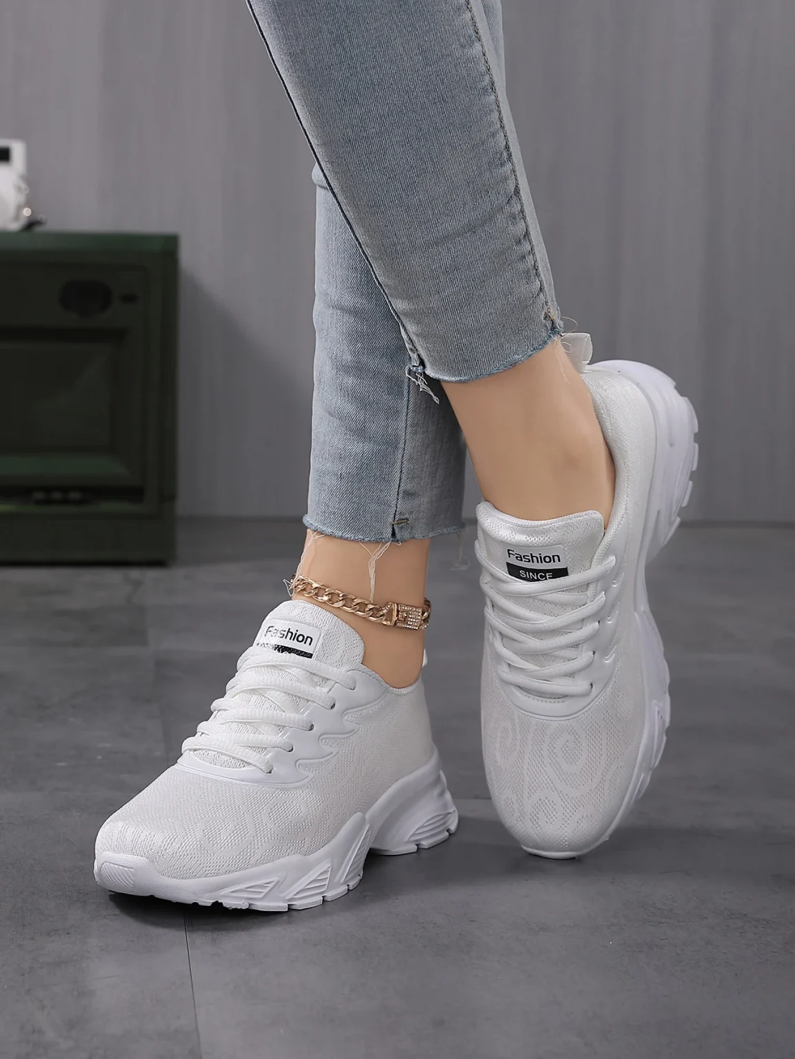 Spring Autumn Mesh Casual Shoes for women Breathable full White sneakers Woman soft soled running shoes Leisure Sports Footwear 5