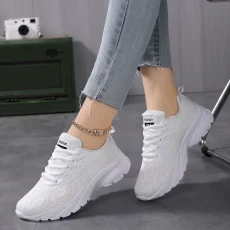 Spring Autumn Mesh Casual Shoes for women Breathable full White sneakers Woman soft soled running shoes Leisure Sports Footwear 4