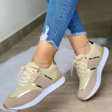Women Wedges Sneakers Lace Up Breathable Sports Shoes Casual Platform Shoes Female Footwear Ladies Designer Shoes Zapatos Mujer 3