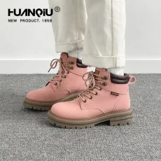 New Women's Pink Doc Martens High Street Trend Designer Ankle Boots Fall Top Women's Shoes Platform Boots 3