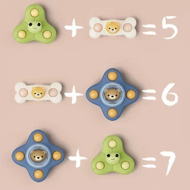 Baby Bath Toys Funny Bathing Sucker Spinner Suction Cup Cartoon Rattles Fidget Educational Toys For Children Boys Gift 5