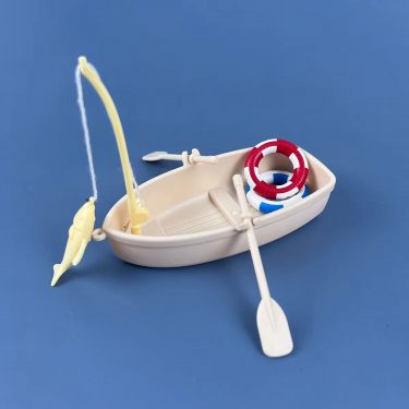 Water toy Boat, bath toy, Float boat, 2 mini swimming circle toys and fishing toys, children's wooden boat, fishing boat