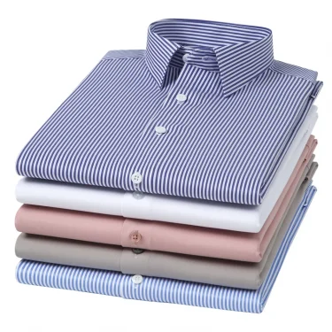 High Quality Modal Men's Shirt Long Sleeve Elasticity Seamless Soft Classic Luxury Shirt Social Formal Dress Shirts Men Clothing 1