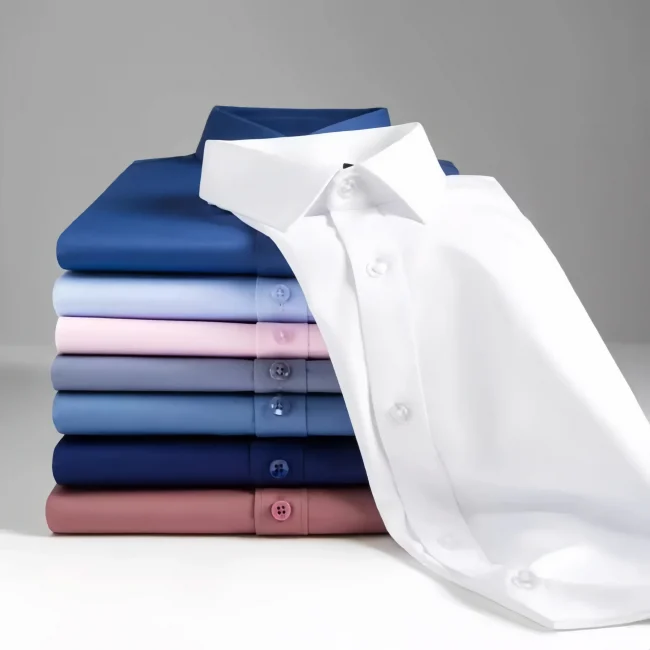 New Bamboo Fiber Anti-Wrinkle Mens Shirts Long Sleeve Dress Shirt For Slim Fit Camisa Social Business Blouse Formal Shirt S-6XL 2