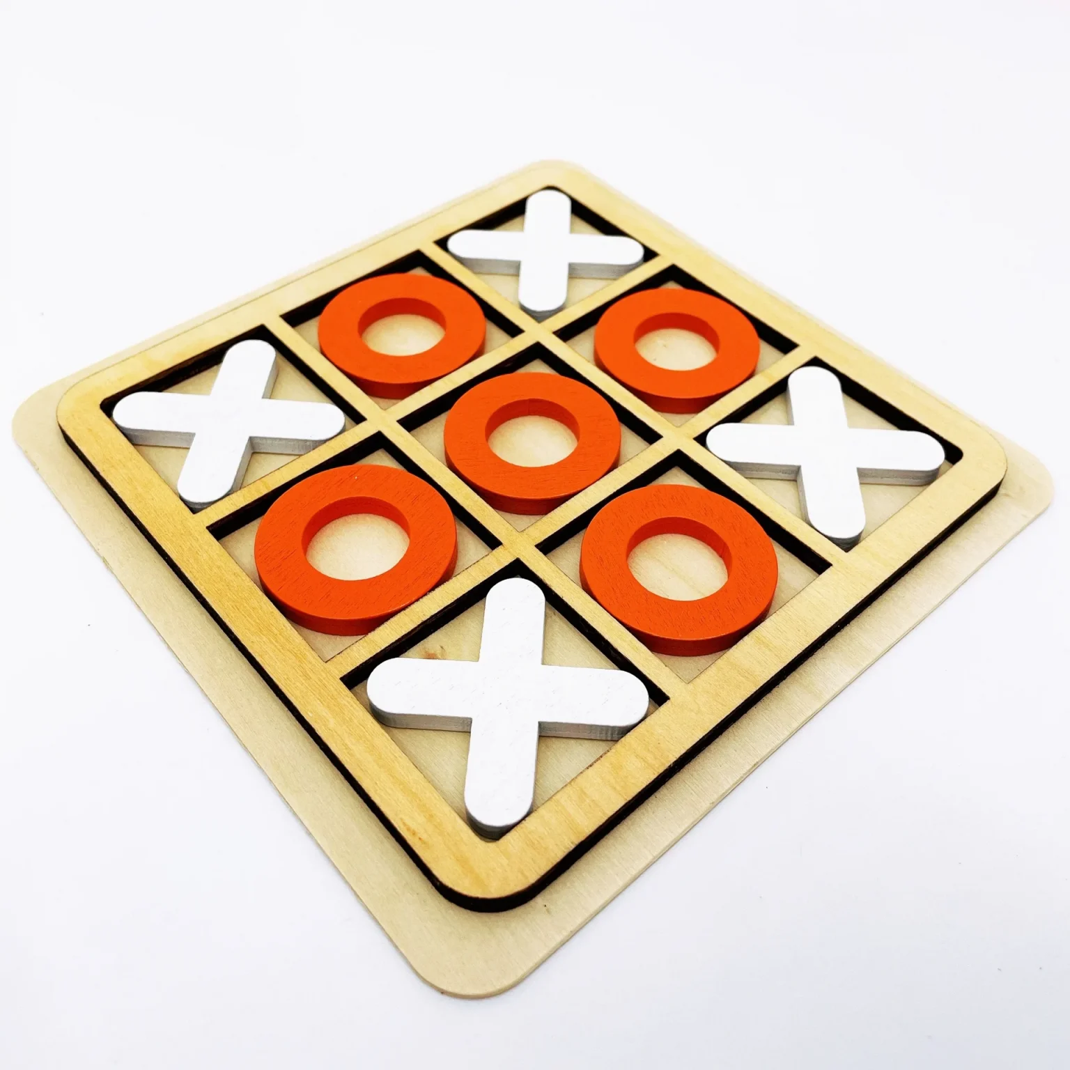 Solid Wooden Tic Tac Toe Board Game - Perfect for Family Fun and Backyard Entertainment! 4