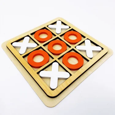 Solid Wooden Tic Tac Toe Board Game - Perfect for Family Fun and Backyard Entertainment! 4