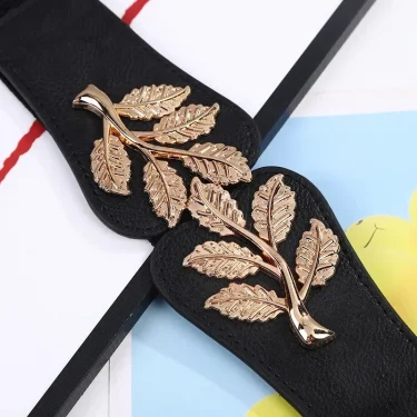 Fashion Ladies Decorated Elastic To Buckle Wide Girdle Casual Dress Belt Red White Black Luxury Brand Designer Belts for Women 6