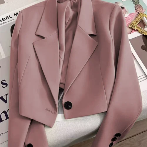 Women Blazer New in Spring Fall Office Lady Short Jacket Women Women Clothing Chic Elegant Youthful Woman Clothes Outerwear 1