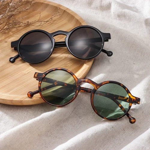 1PC Unisex Fashion Retro Round Sunglasses Brand Designer Vintage Small Frame Sun Glasses Korean Style Driving Eyewear UV400 1